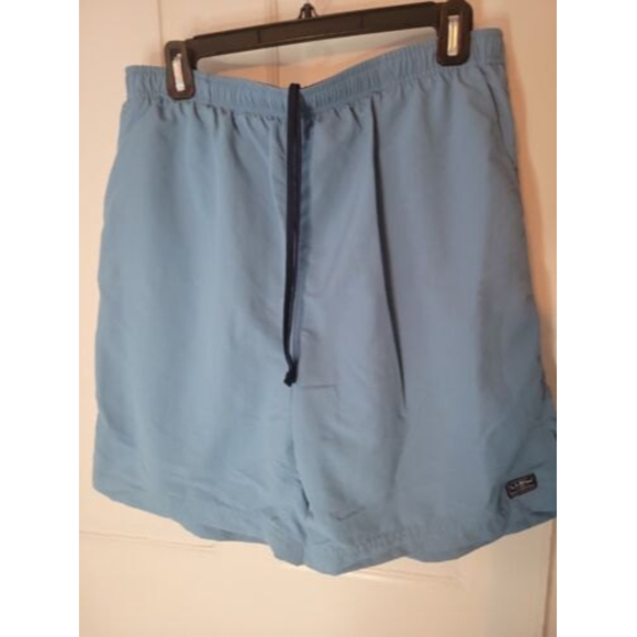 LL Bean Swim Trunks Ocean Teal Men’s Size Large Elastic Waist Shorts - Picture 3 of 9